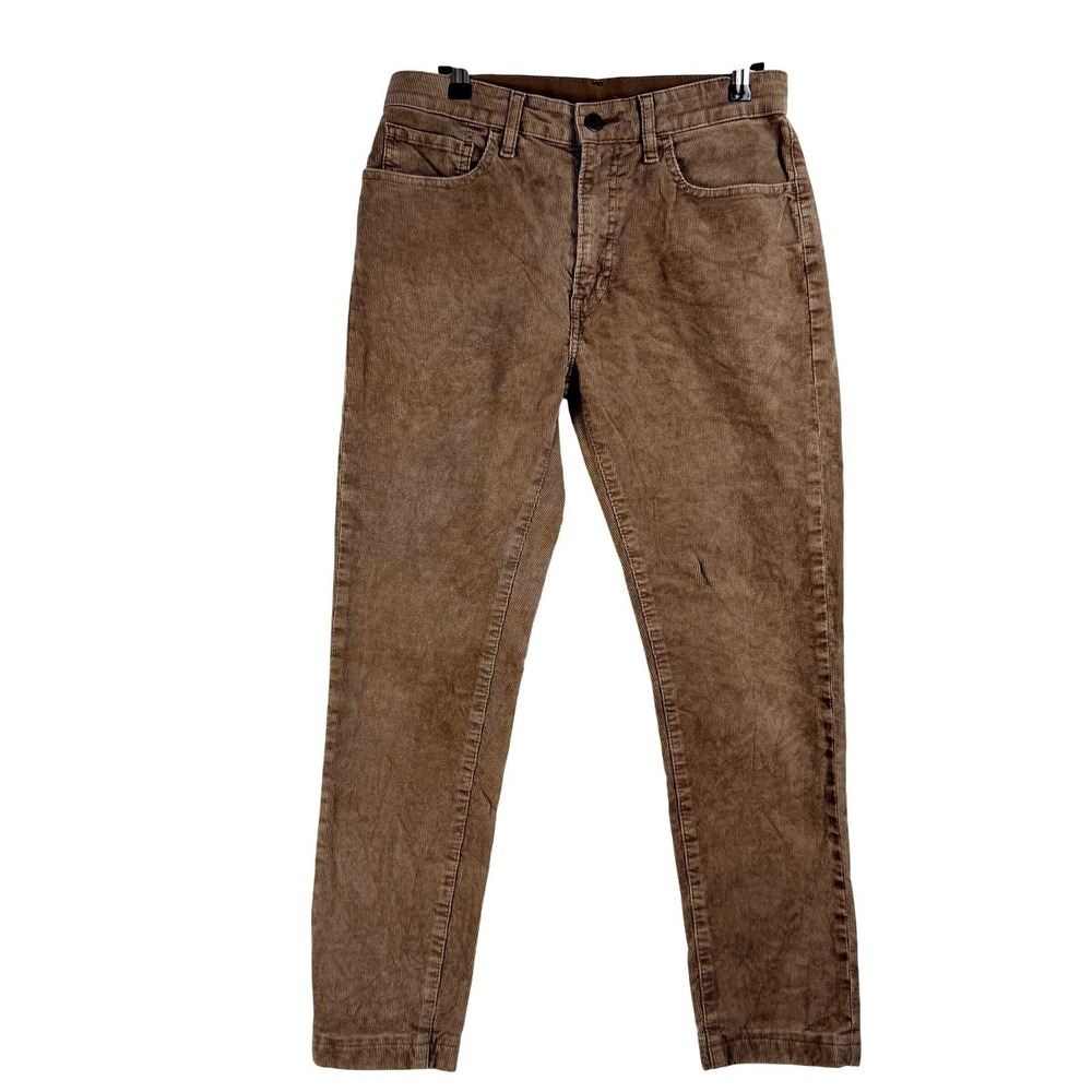 Uniqlo Corduroy Pants Mens S Brown Slim Fit Gorpcore‎ Minimalist Dark Academia